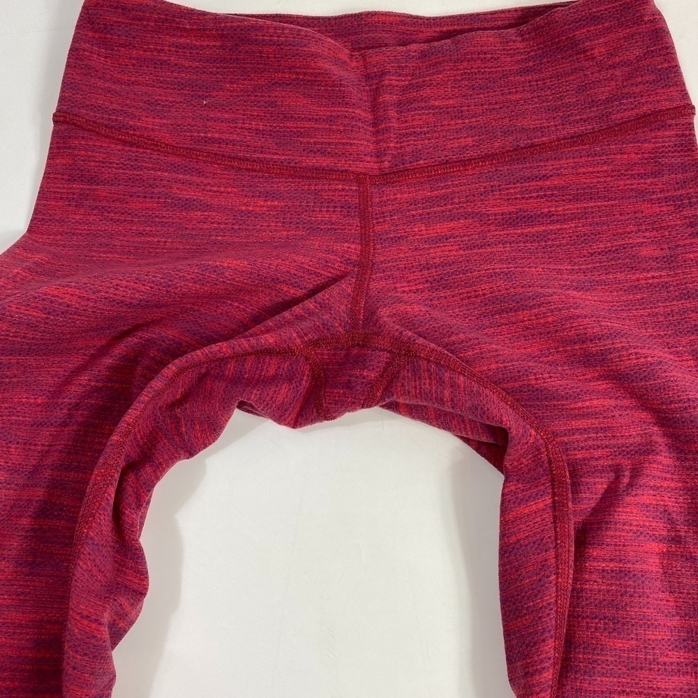 Lululemon Wunder Under Crop Leggings Space Dye Red SZ 6 - Picture 2 of 6